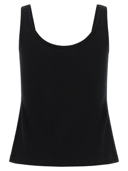 Off-White Black Cotton Tank Tops