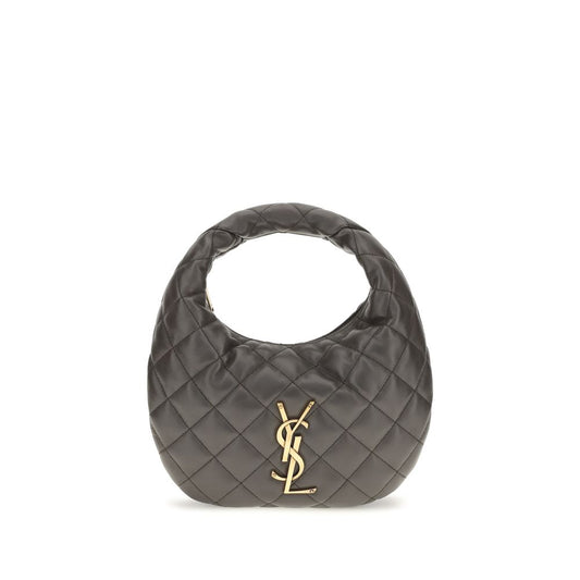 Quilted Handbag by Saint Laurent for women in lamb leather bronze, gray & signature features an refined silhouette, showcasing a secure zipper, ample , and versatile for a sophisticated refined aesthetic.