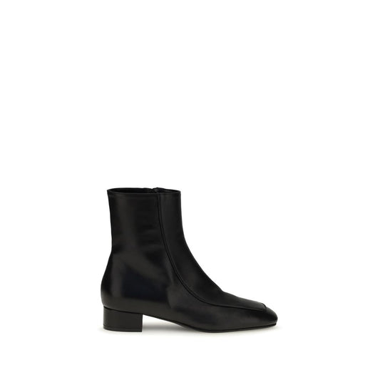 Herbert Levine Black Calf Leather Bos Taurus Ankle Boots