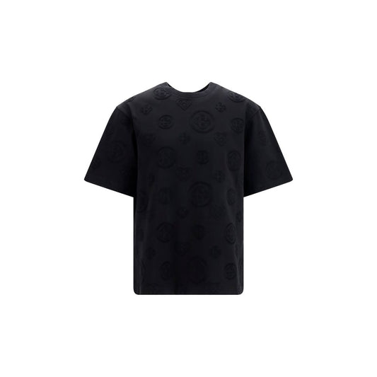 Activewear T-Shirt by Casablanca for men in organic cotton black, monogram & print features a dynamic silhouette with short-sleeve and crew neckline enhanced by functional .