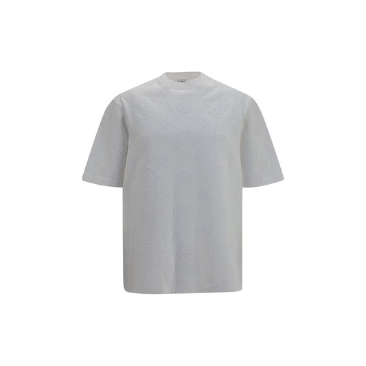 Activewear T-Shirt by Casablanca for men in organic cotton white, monogram & print features an athletic silhouette with short-sleeve sleeves and a crew neckline neckline, enhanced by high-performance .