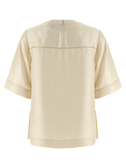 Loulou De Saison Beige Silk Blouse