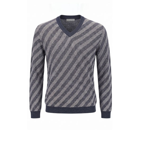 Malo Blue Linen Men Sweater