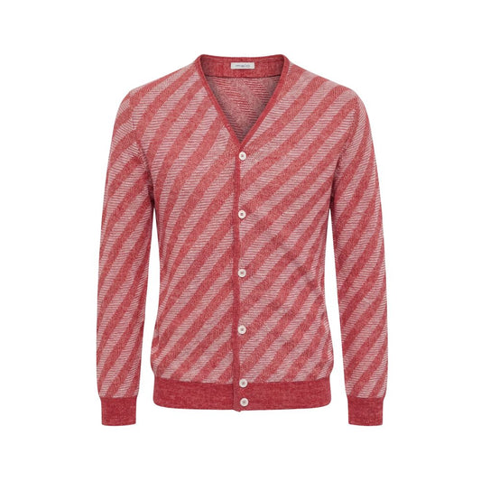 Malo Red Linen Men Cardigan