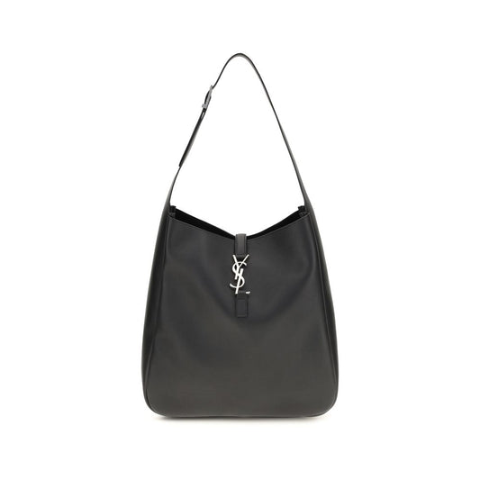 Large Shoulder Bag by Saint Laurent for women in bos taurus calf suede leather black features a stately silhouette, showcasing a secure zipper, ample built-in-compartments, and stately shoulder-strap & adjustable-strap for a stately finish.