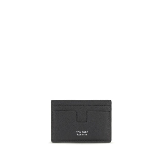 Tom Ford Bos Taurus Calf Nubuck Leather Cardholder Wallet - Black