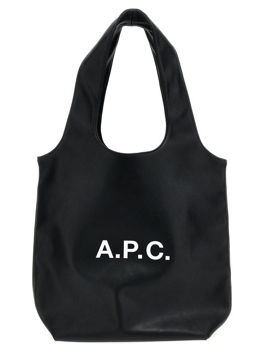 Small Shopper Tote Bag by A.P.C. for unisex in polyester polyurethane patent leather bicolour, black, white & print features an utilitarian-chic silhouette, showcasing the Ninon Polyester Polyurethane Patent Leather Small Shopper Tote Bag design with a secure , ample , and versatile .