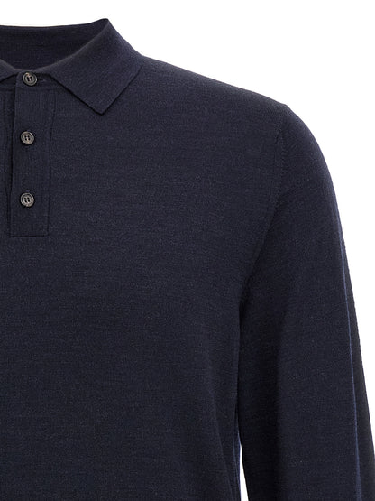 ZANONE Blue Virgin Wool Polo Shirt