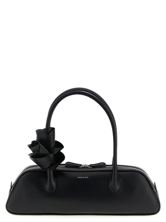 Shoulder Bag by Magda Butrym for women in calfskin leather black, rose & floral features an effortlessly chic silhouette with a secure zipper, ample , and versatile shoulder-strap & handle for effortlessly chic everyday luxury.
