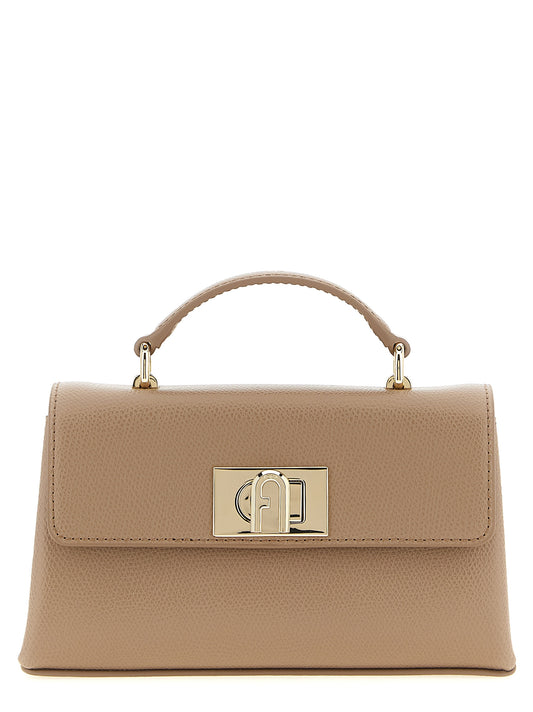 Mini Crossbody Flap Handbag by Furla for women in calfskin leather beige showcases a versatile sophistication silhouette, featuring a secure flap, versatile sophistication , and versatile crossbody-strap & shoulder-strap for a versatile sophistication finish.