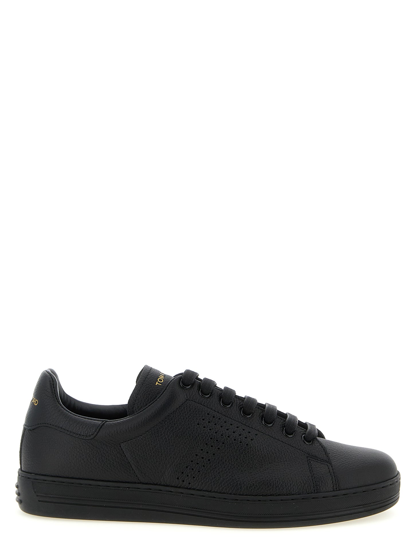 Tom Ford Black Leather Low Top Sneakers