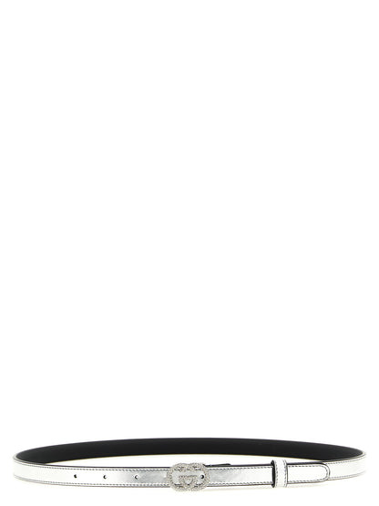 Gucci Silver Calfskin Thin Belt