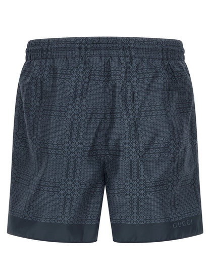 Gucci Blue Polyester Swim Shorts