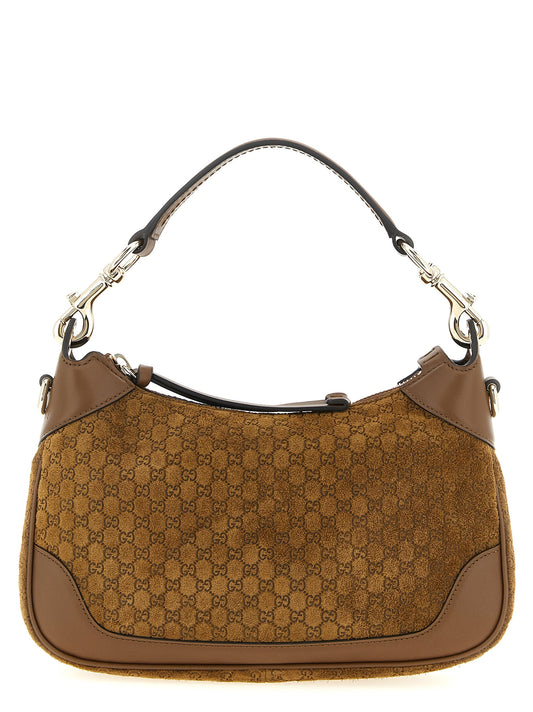 Gucci Gg Calfskin Leather Small Shoulder Bag - Brown Patterned