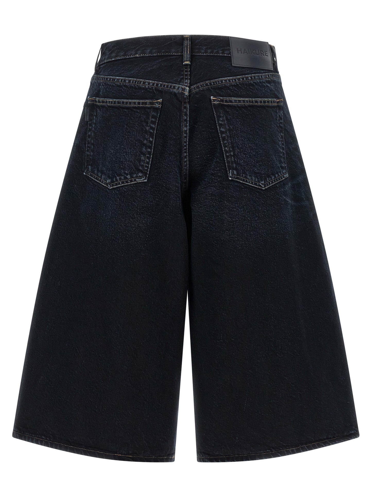 Denim Shorts by Haikure for women in denim cotton blue & indigo features an stylish relaxed-fit & wide with a short and , showcasing an stylish silhouette for a premium, high-fashion look.