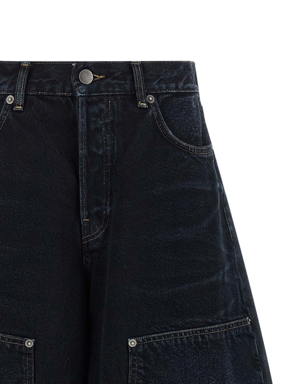 Denim Shorts by Haikure for women in denim cotton blue & indigo features an stylish relaxed-fit & wide with a short and , showcasing an stylish silhouette for a premium, high-fashion look.
