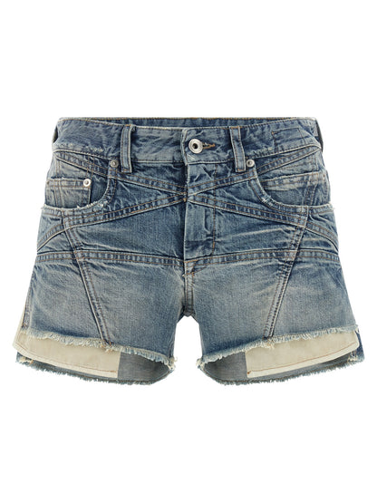 DRKSHDW Blue Cotton Bermuda Shorts
