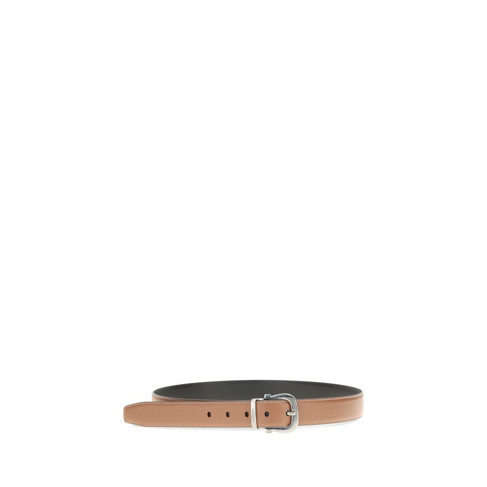 Ferragamo Brown Calf Leather Bos Taurus Regular Belt