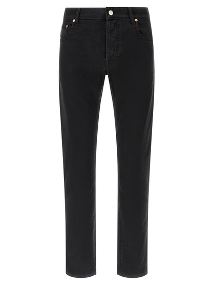 Gucci Black Cotton Straight-Leg Jeans