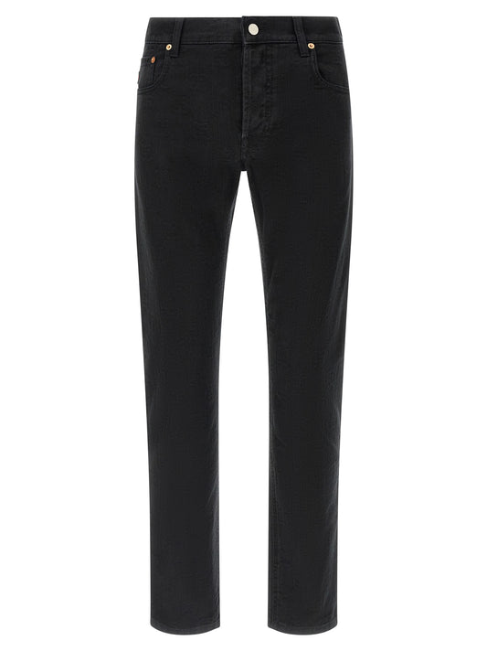 Gucci Black Cotton Straight-Leg Jeans