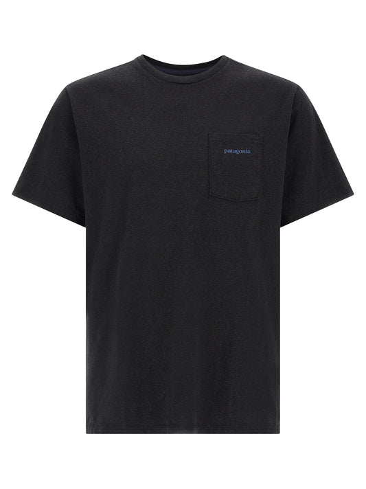 T-Shirt by PATAGONIA for men in cotton polyester black & print features an on trend silhouette, perfectly showcasing a on trend and crew neckline for an elevated aesthetic.