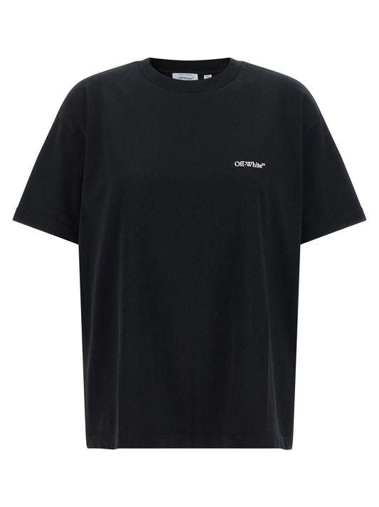 Activewear T-Shirt by Off-White for women in cotton canvas black, white, floral & print features a dynamic silhouette with and enhanced by functional .