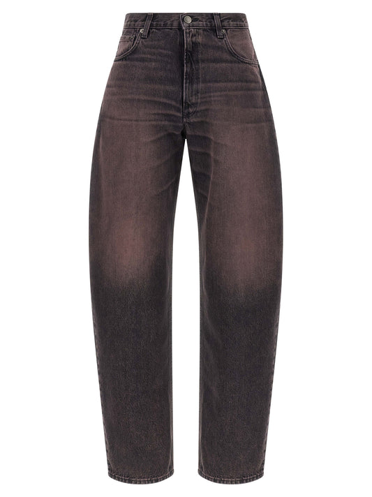 Jeans by Haikure for women in denim cotton black, multicolor, pink & signature features an sartorial and long with a high rise cut for a sartorial finish.