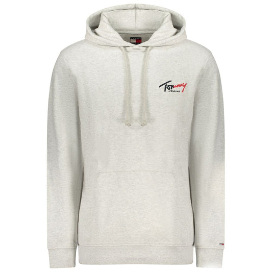 Hooded Sweatshirt Hoodie by Tommy Hilfiger for men in cotton gray features an dramatic silhouette, showcasing a sophisticated hooded neckline and dramatic for a refined, modern aesthetic.