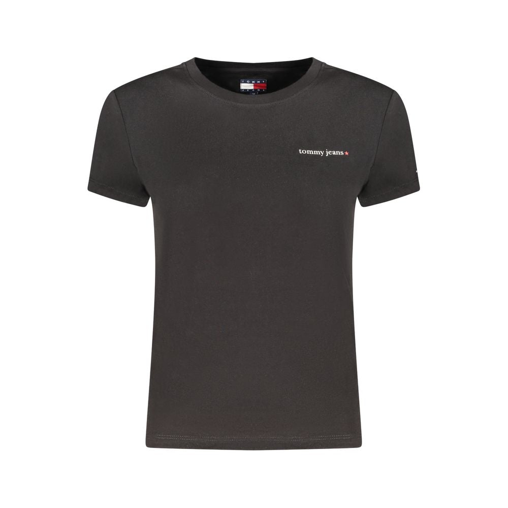 T-Shirt by Tommy Hilfiger for women in cotton black, signature & print features an edgy silhouette, meticulously detailed with a sophisticated and crew neckline for a truly edgy finish.