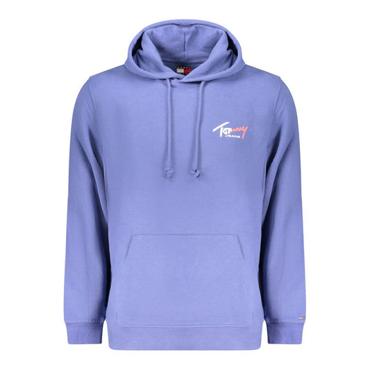 Hooded Sweatshirt Hoodie by Tommy Hilfiger for men in cotton blue, signature & print features a slouchy chic silhouette, detailed with a slouchy chic and a signature hooded neckline for an elevated aesthetic.