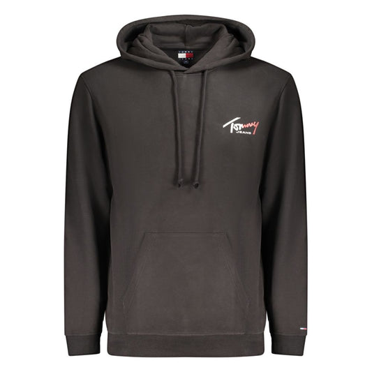 Hooded Sweatshirt Hoodie by Tommy Hilfiger for men in cotton black features an luminous silhouette, showcasing a sophisticated hooded neckline and for a truly luminous look.