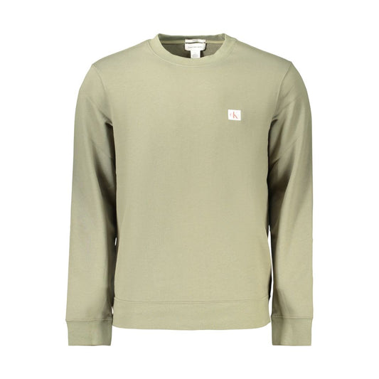 Sweatshirt by Calvin Klein for men in cotton green features an provocated silhouette, detailed with a provocated and a refined crew neckline for a sophisticated aesthetic.