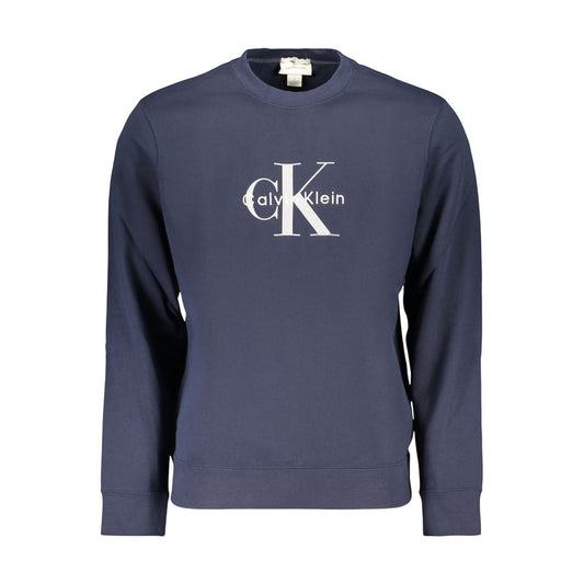 Sweatshirt by Calvin Klein for men in cotton blue & print features an exquisite silhouette, showcasing and crew neckline details for a exquisite look.