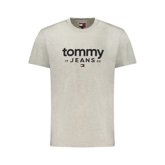 T-Shirt by Tommy Hilfiger for men in cotton gray & print showcases a unassuming silhouette, artfully detailed with a refined crew neckline and unassuming for a sophisticated, contemporary look.