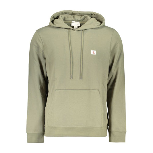 Hooded Sweatshirt Hoodie by Calvin Klein for men in cotton green features an dramatic silhouette, showcasing a sophisticated hooded neckline and dramatic for a refined, modern aesthetic.