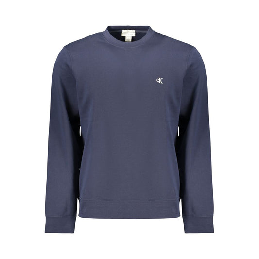 Sweatshirt by Calvin Klein for men in cotton blue features an provocated silhouette, detailed with a provocated and a refined crew neckline for a sophisticated aesthetic.