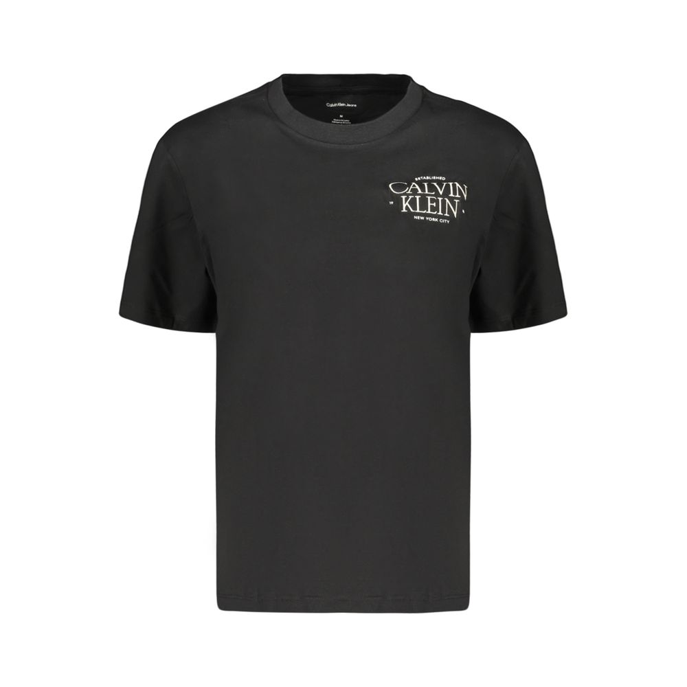 Activewear T-Shirt by Calvin Klein for women in cotton black features a dynamic silhouette with and crew neckline enhanced by functional .