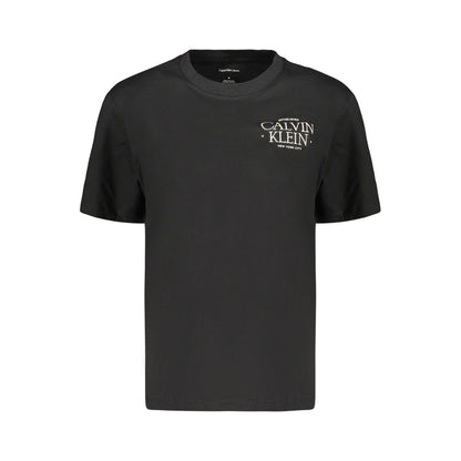 Activewear T-Shirt by Calvin Klein for women in cotton black features a dynamic silhouette with and crew neckline enhanced by functional .