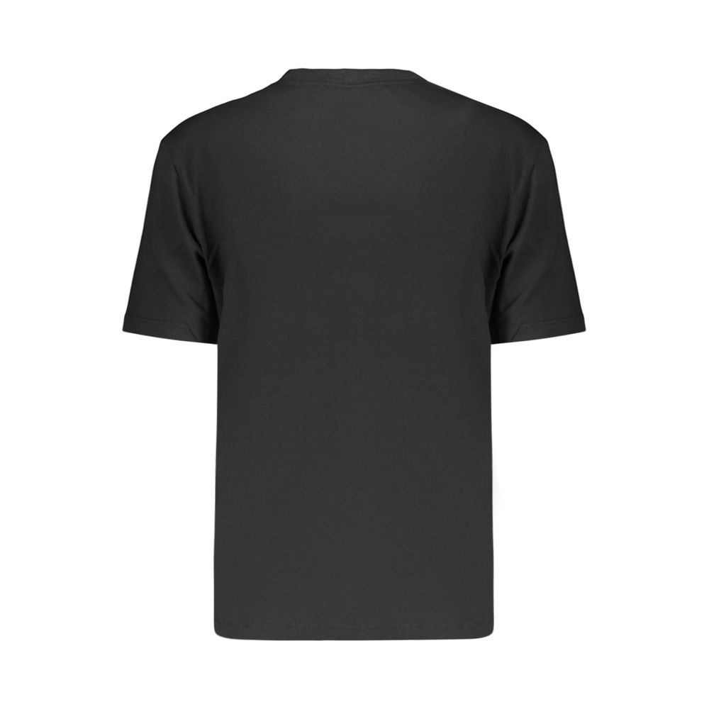 Activewear T-Shirt by Calvin Klein for women in cotton black presents a kinetic silhouette, showcasing the kinetic and crew neckline alongside functional for a premium, athletic look.