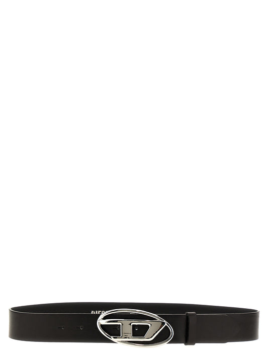 Belt by Diesel for women in leather & metal black features a bohemian chic silhouette, showcasing the bohemian chic 1 Dr Leather & Metal Belt design with a sophisticated bohemian chic finish.