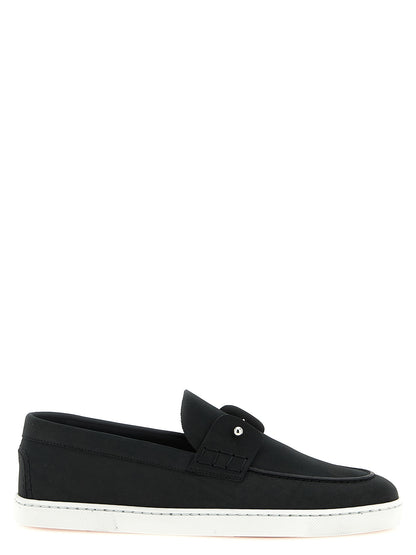 Christian Louboutin Black Calfskin Slip-On Loafers