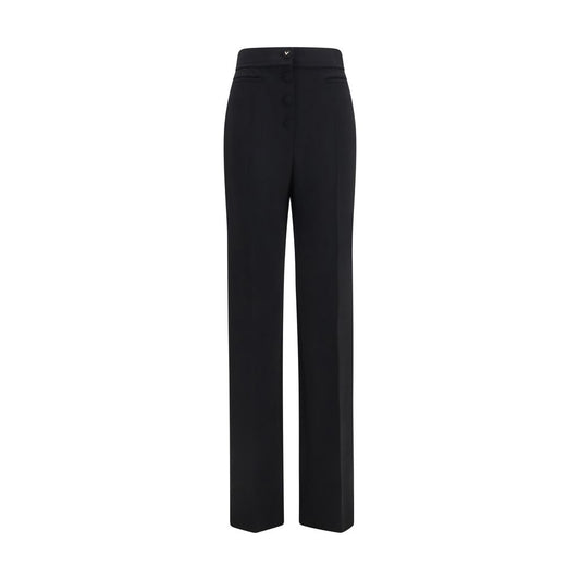 Valentino Garavani Black Wool Oves Aries Flared Pants