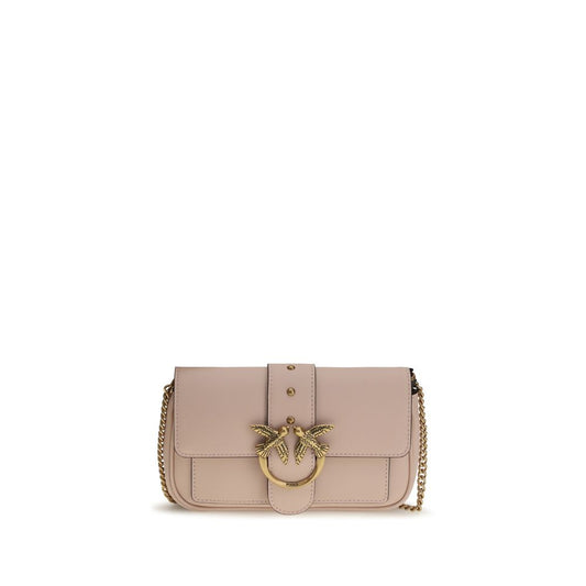 PINKO Love Birds One Bos Taurus Calf Leather Shoulder Bag - Multicolor Signature Monogram