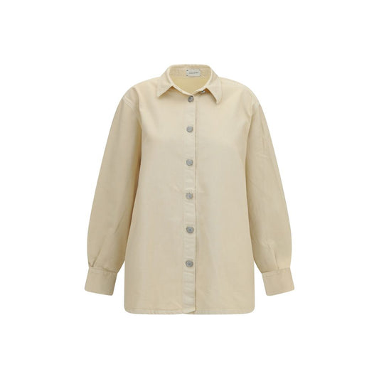 Shirt by Magda Butrym for women in denim cotton beige, featuring a nuanced and nuanced for a sophisticated finish.