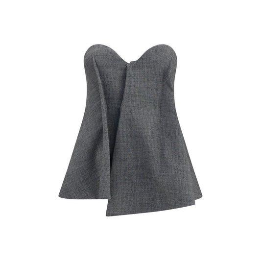 Corset from Magda Butrym for women in silk merino wool & elastane gray features an chic design from the Women's Silk Merino Wool & Elastane Corset collection, highlighting a chic silhouette.