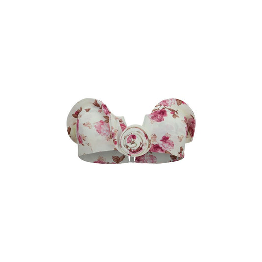 Bikini by Magda Butrym for women in stretch polyamide beige, rose, floral & print presents a provocative silhouette, artfully capturing the essence of the provocative Women's Stretch Polyamide Bikini design for a sophisticated look.