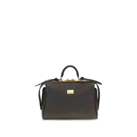 Handbag by Dolce & Gabbana for women in bos taurus calf leather black & signature features a refined silhouette, showcasing a secure zipper, organized , and versatile shoulder-strap & adjustable-strap for a refined finish.