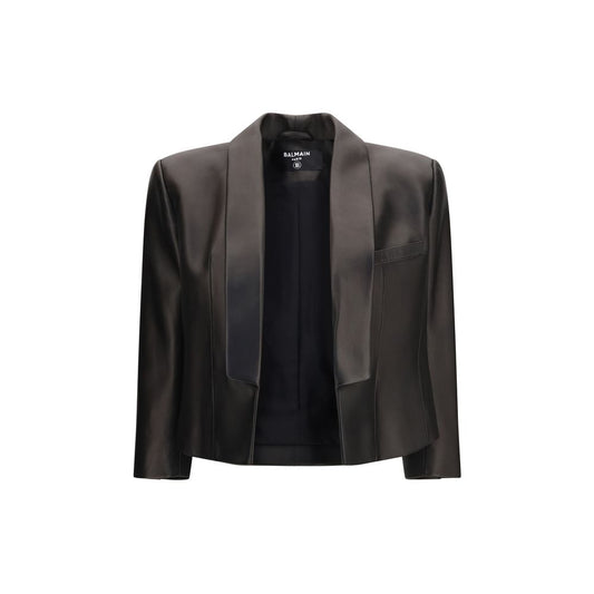 Balmain Black Lamb Ovis Aries Aries Leather Jacket