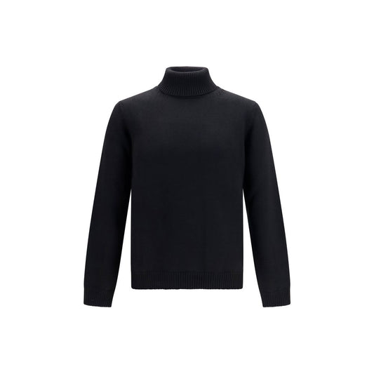 Roberto Collina Black Wool Oves Aries Turtleneck
