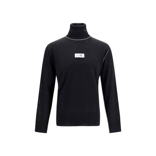 MM6 Black Wool Oves Aries Turtleneck